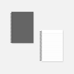 wire spiral lined a4 note book diary vector