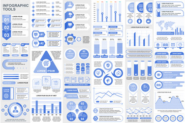 bundle infographic elements data visualization vector