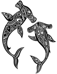 Maori Shark Tribal Tattoo Vector Image