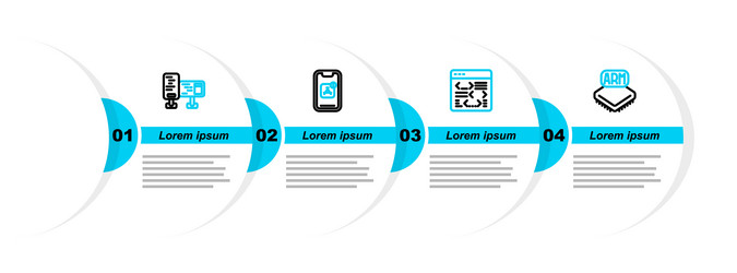 set line processor software mobile apps vector image