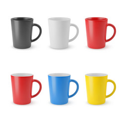 set of empty cups vector image