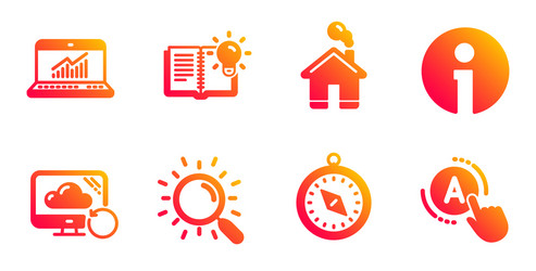 Travel compass product knowledge and info icons vector