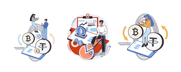 cryptocurrency exchange platform and blockchain vector image