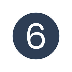 6 icon numeric number inside circle two vector image