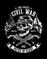 american civil war skull emblem Vector Image