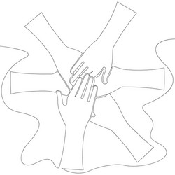 continuous one line drawing teamwork unity concept vector image