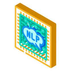 language processor chip nlp isometric icon vector image