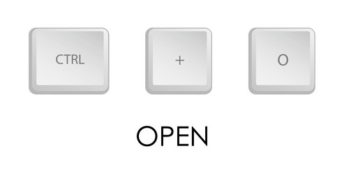 open key combination keyboard shortcut vector image