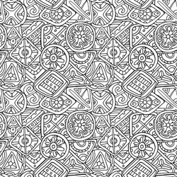 Seamless pattern with ethnic elements vector