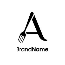 simple and unique initial a fork logo vector image