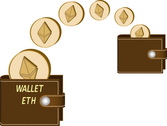 transfer ethereum coins from one wallet to another vector image