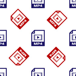 blue and red mp4 file document download vector image