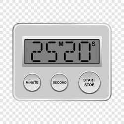 Digital timer mockup realistic style vector