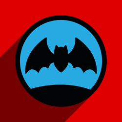 Flat with shadow icon and mobile application bat vector