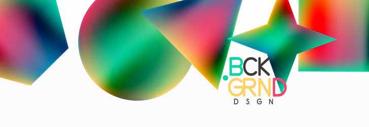 neon color geometric shapes square triangle circle vector image