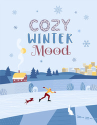 rural landscape in winter vector image