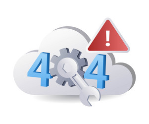 system cloud server warning error 404 flat vector image