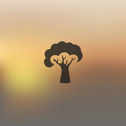 Tree icon on blurred background vector