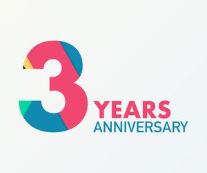 3 years anniversary emblem icon Vector Image