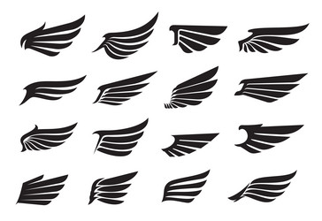 Angel & Eagle Wing Icons Vector Image