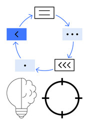 cyclical workflow process with brainstorming vector image