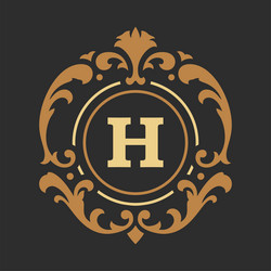 luxury monogram logo template object Vector Image