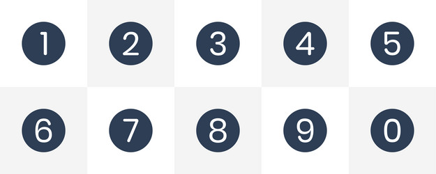 numeric number icon set inside circle vector image
