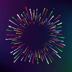 abstract color firework on dark background frame vector image