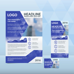 Blue annual report with the pattern of triangles vector