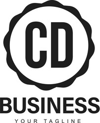 cd initial a logo design with abstract style vector image