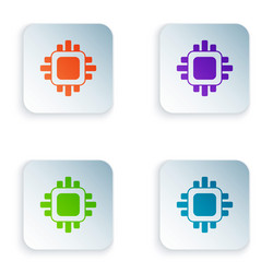 color computer processor with microcircuits cpu vector image