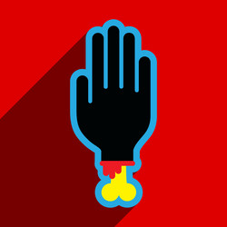 flat with shadow icon and mobile application hand vector image