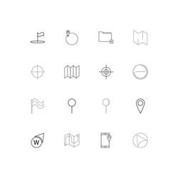 maps and navigation linear thin icons set vector image