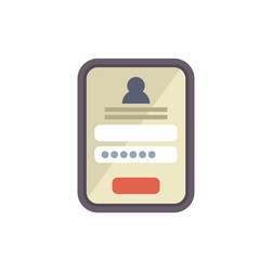 mobile phone displaying user profile login screen vector image