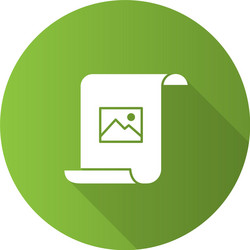 paper scroll with image flat design long shadow vector image