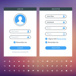 set of flat design ui elements for website vector image