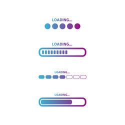 set of loading icons colorful progress vector image