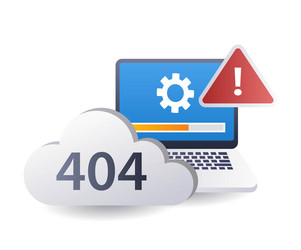 system warning error 404 infographic 3d flat vector image
