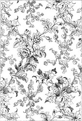 Vintage Shamrock & Rose Fabric Pattern Vector Image