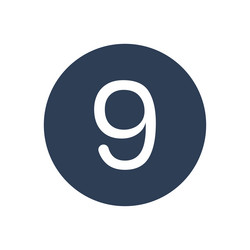 9 icon numeric number inside circle two vector image