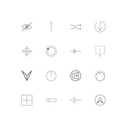 buttons linear thin icons set outlined simple vector image