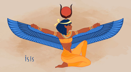 Isis goddess life and magic in egyptian Royalty Free Vector