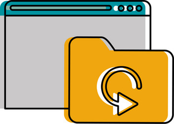 tab webpage or website with file folder icon image vector image