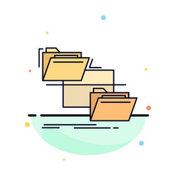 Folder file management move copy flat color icon vector