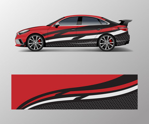 Honeycomb Racing Car Wrap Vector Image