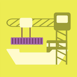 icon in flat design container loading ship vector image