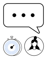 messaging user profile and timer icons vector image