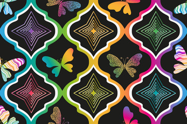 rainbow gradient seamless pattern with rhombuses vector image