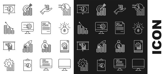 set line computer monitor screen document vector image