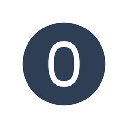0 icon numeric number inside circle two vector image